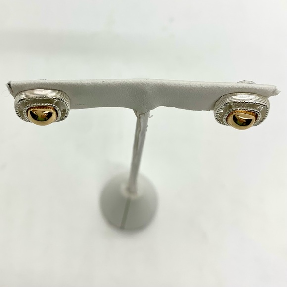 HMN Two Tone Clip On Earrings - Picture 4 of 9